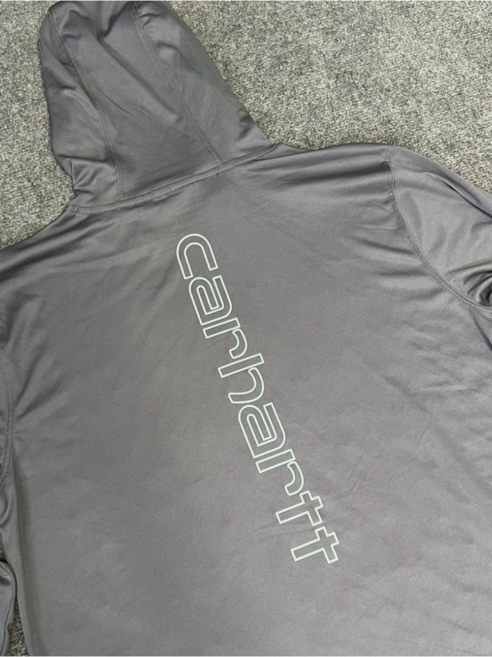 Carhartt Force Sun Defender Relaxed Fit Logo Hoodie - Gray Long Sleeve Men's M